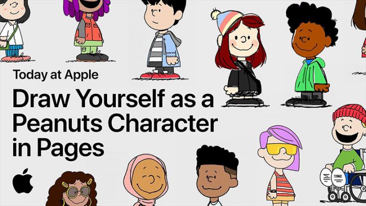 Today at Apple Draw Yourself as a Peanuts Character in Pages with a Snoopy Artist