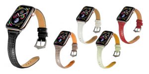 Apple Watch用クロコ調PUレザーベルト