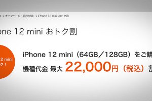 iPhone 12 mini おトク割