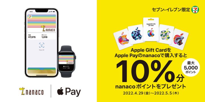 セブンイレブン限定Apple Gift Card nanacoポイントプレゼントキャンペーン