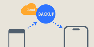 iCloudを使ってデータを移行するイメージ