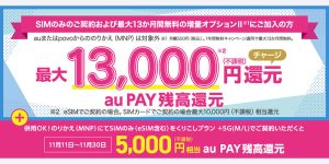 UQ mobile eSIM キャンペーン