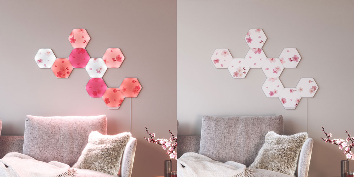 新製品】桜の花が描かれたHomeKit対応パネル型照明「Nanoleaf Shapes