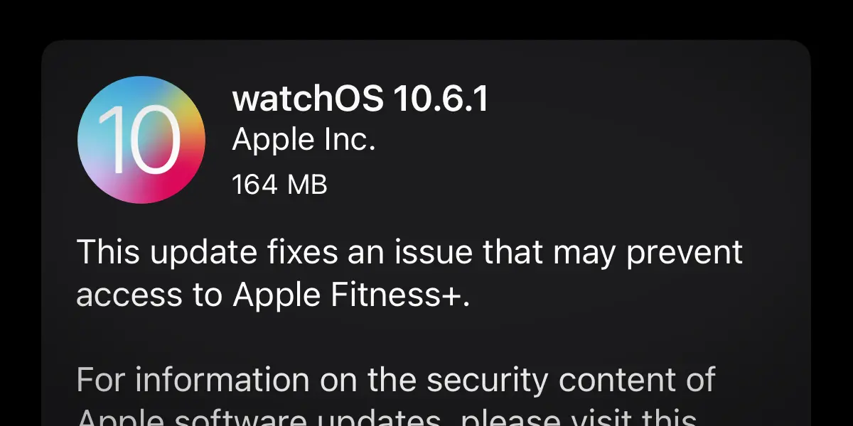 watchOS 10.6.1 ソフトウェアアップデート