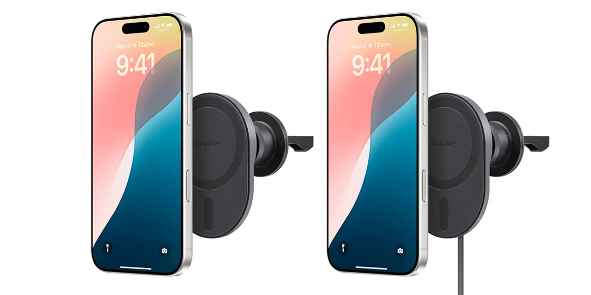 mophie Magnetic Car Vent Mountとmophie Magnetic Wireless Charging Car Vent Mount（MagSafe対応）