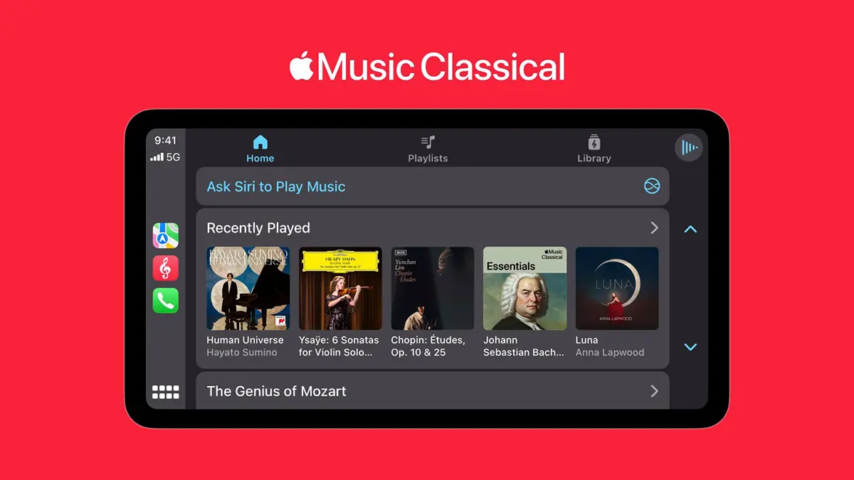 Apple Music ClassicalのCarPlay画面