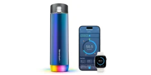 HidrateSpark PRO STEEL - 21 oz.(620ml)Smart Water Bottle + Bonus Straw Lid