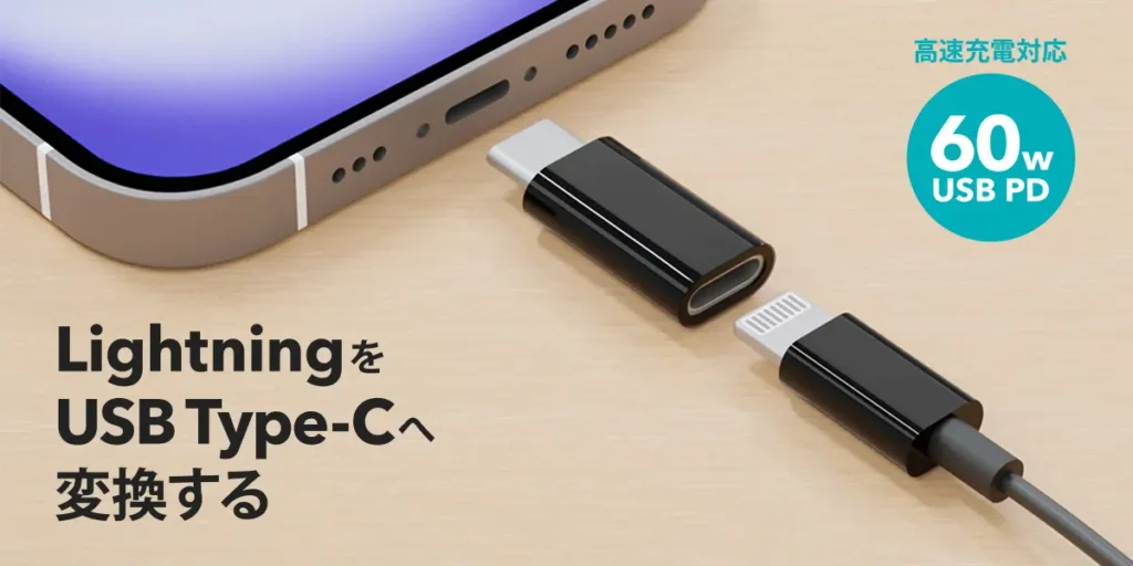 PGAのLightning to USB Type-C 変換アダプタ