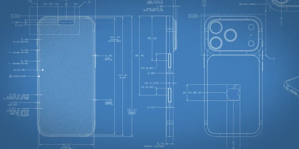 iPhone 17 Proの図面の一部