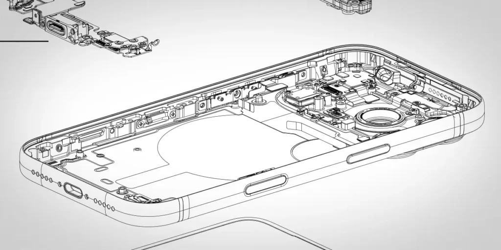 Apple製品リサイクルガイドの、iPhone 17 Proの分解図