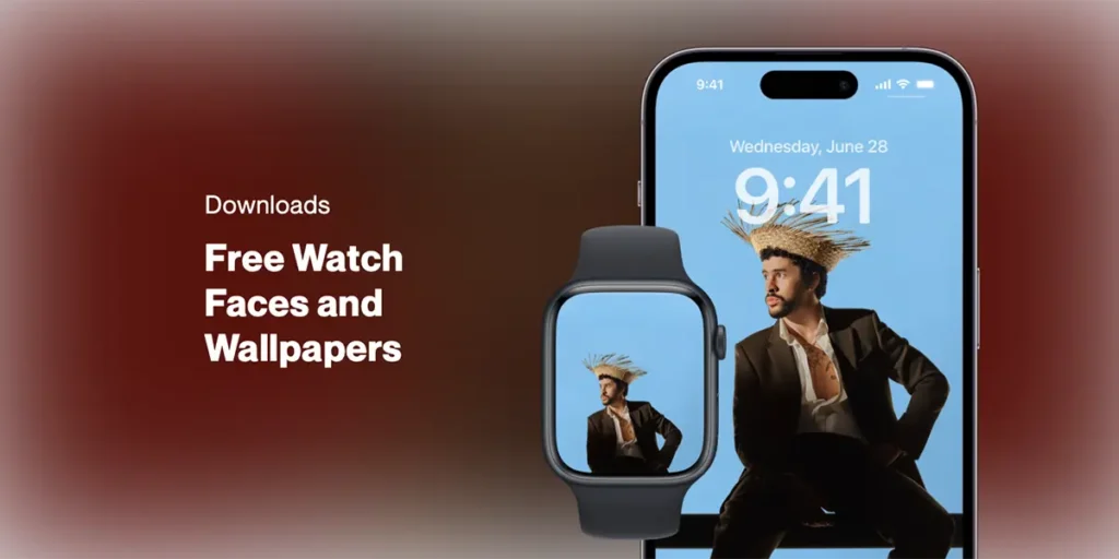 バッド・バニーのiPhone用壁紙とApple Watch用文字盤